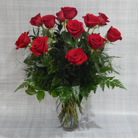 Red Roses Arranged in Vase